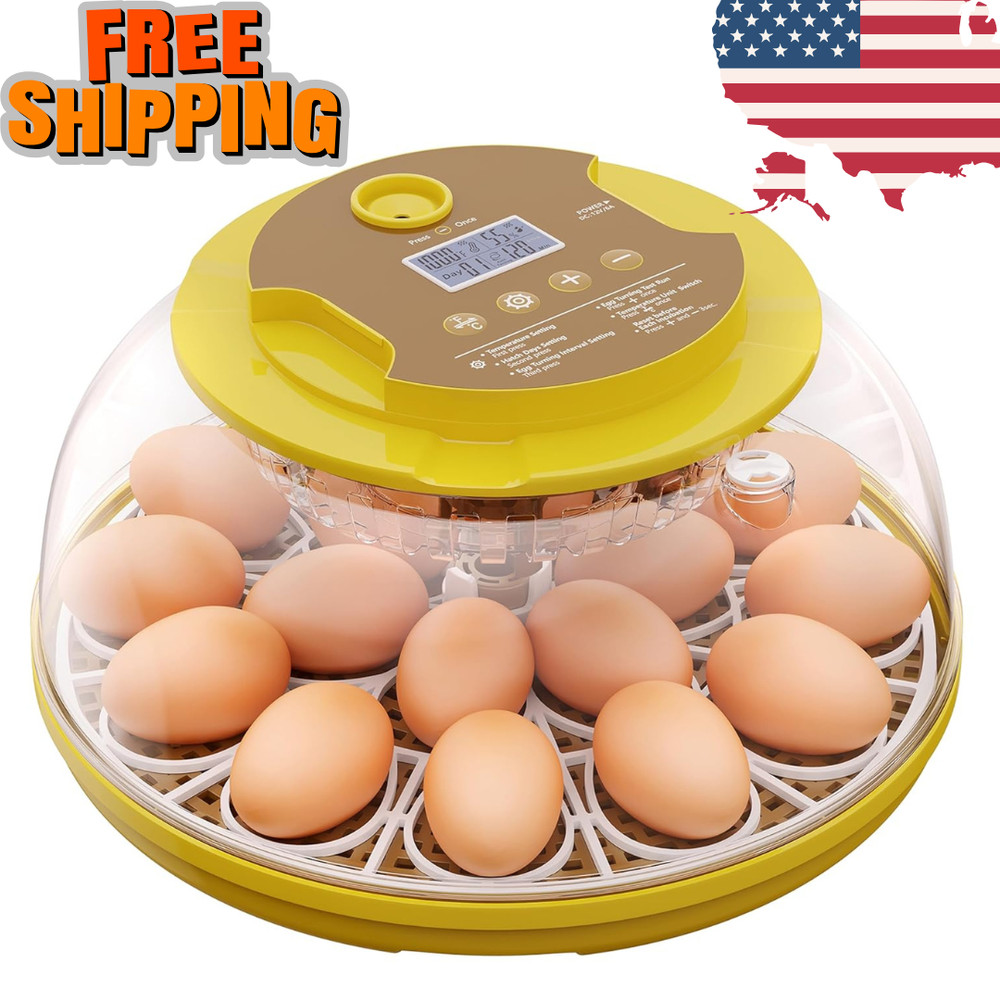 18 Egg Incubator with Automatic Egg Turning - Hatching Unit with Digital Control