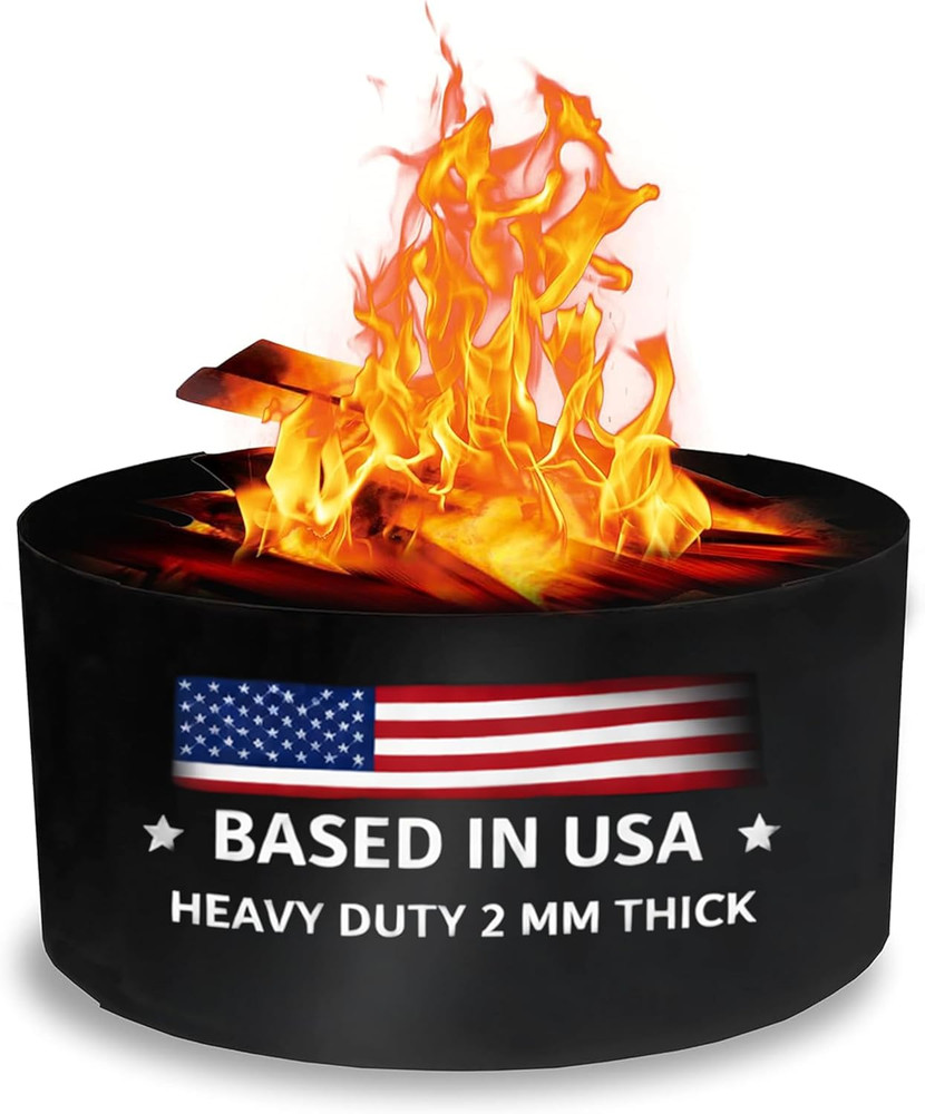 FEBTECH - Fire Rings for outside Wood Burning Fire Pits - 36" Dia X 12" H - 2Mm