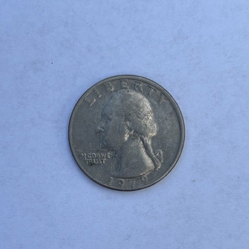 1979 Quarter No Mint Mark Letter Touching Rim Error