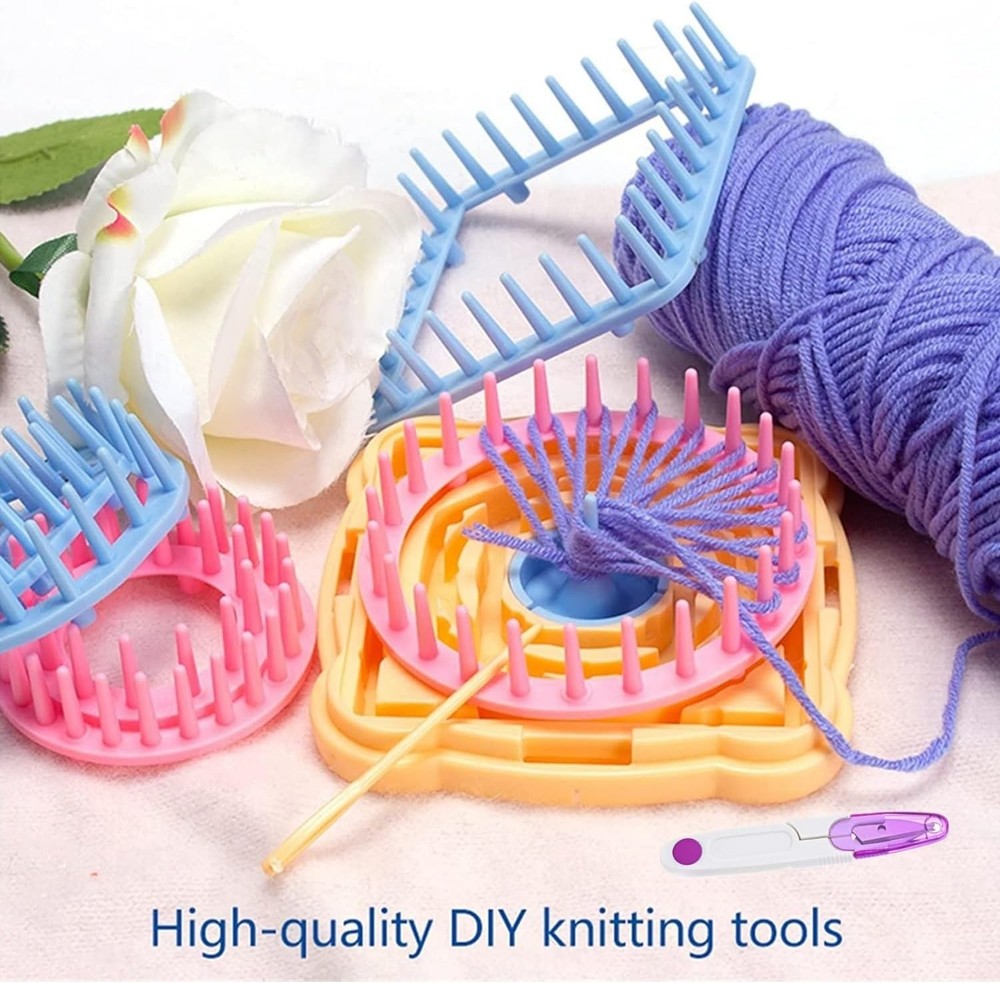 Ayasee Weaving Loom Kit, Flower Knitting Maker + Pom Maker, Multicolor
