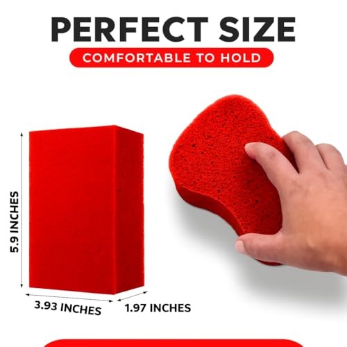 Multi-Purpose Sponges for Cleaning - 2 Pack, Large Sponges 2 Pack - Large Red