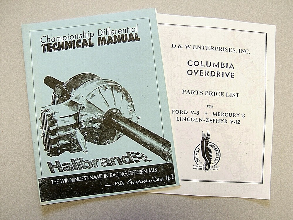 HALIBRAND CHAMP QUICK CHANGE DIFFERENTIAL TECH MANUAL & D&W COLUMBIA OVERDRIVE