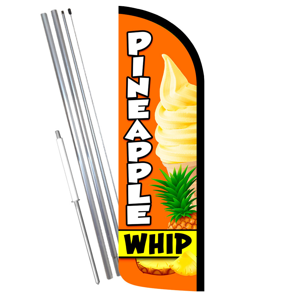 Pineapple Whip Premium Windless Feather Flag Bundle (Complete Kit) OR Optional R