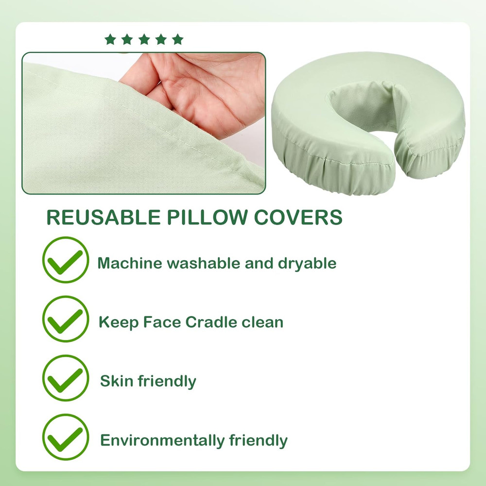 12 Pcs Face Cradle Covers for Massage Head Rest Microfiber Reusable Soft Thicker