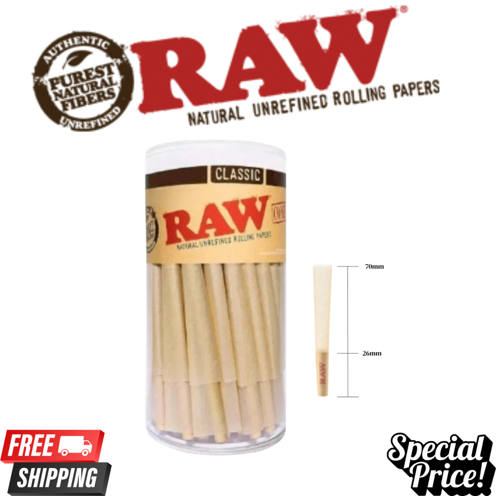 RAW Dogwalker Mini 70/26 Cones – 100 count – Small Pre-Rolled Classic Papers