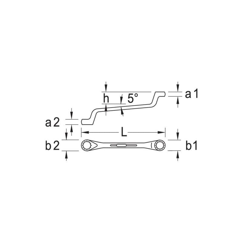 Gedore 6017560 Double ended ring spanner offset 18x19 mm