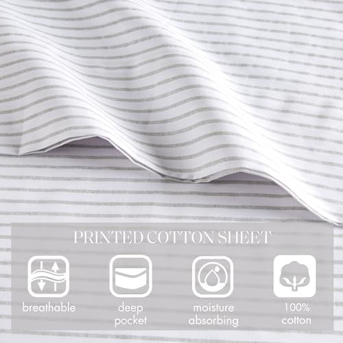 100% Cotton Sheets, Breathable & Soft Cotton Bed Sheets, Printed Design, Elas...