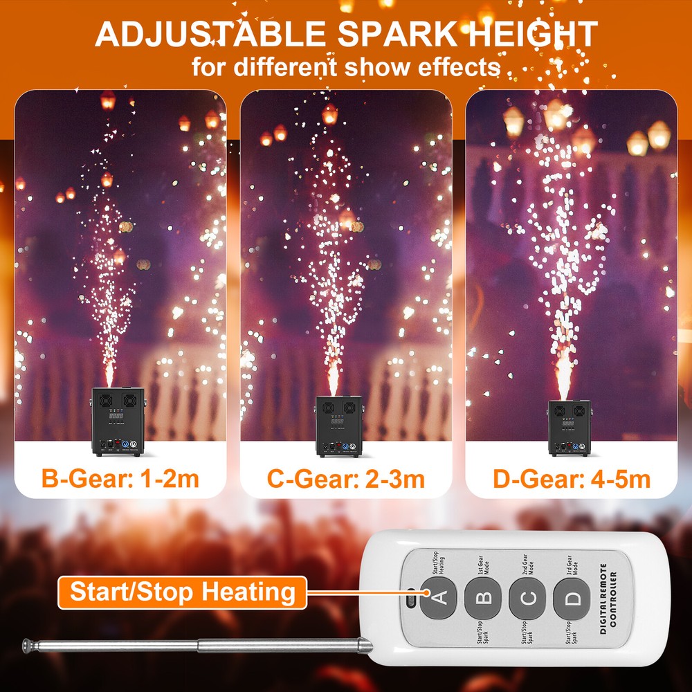 2PCS 700W Cold Spark Machine Stage Effect DMX Firework DJ Event Party Wedding US