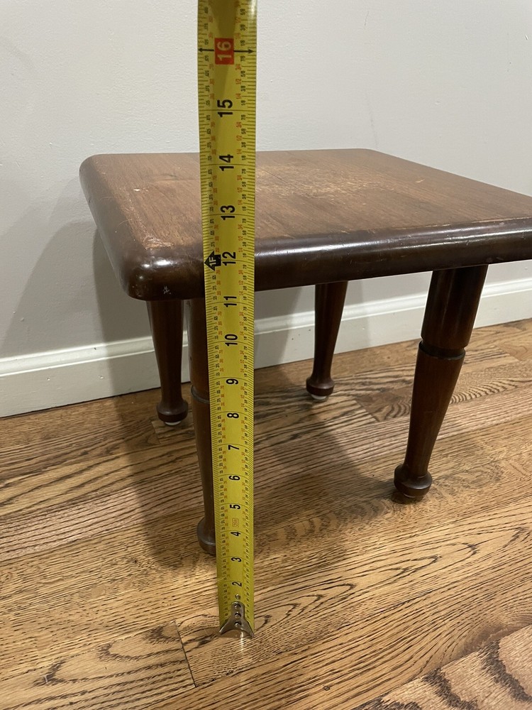 Vintage Short Wood Plant Stand Table Riser +