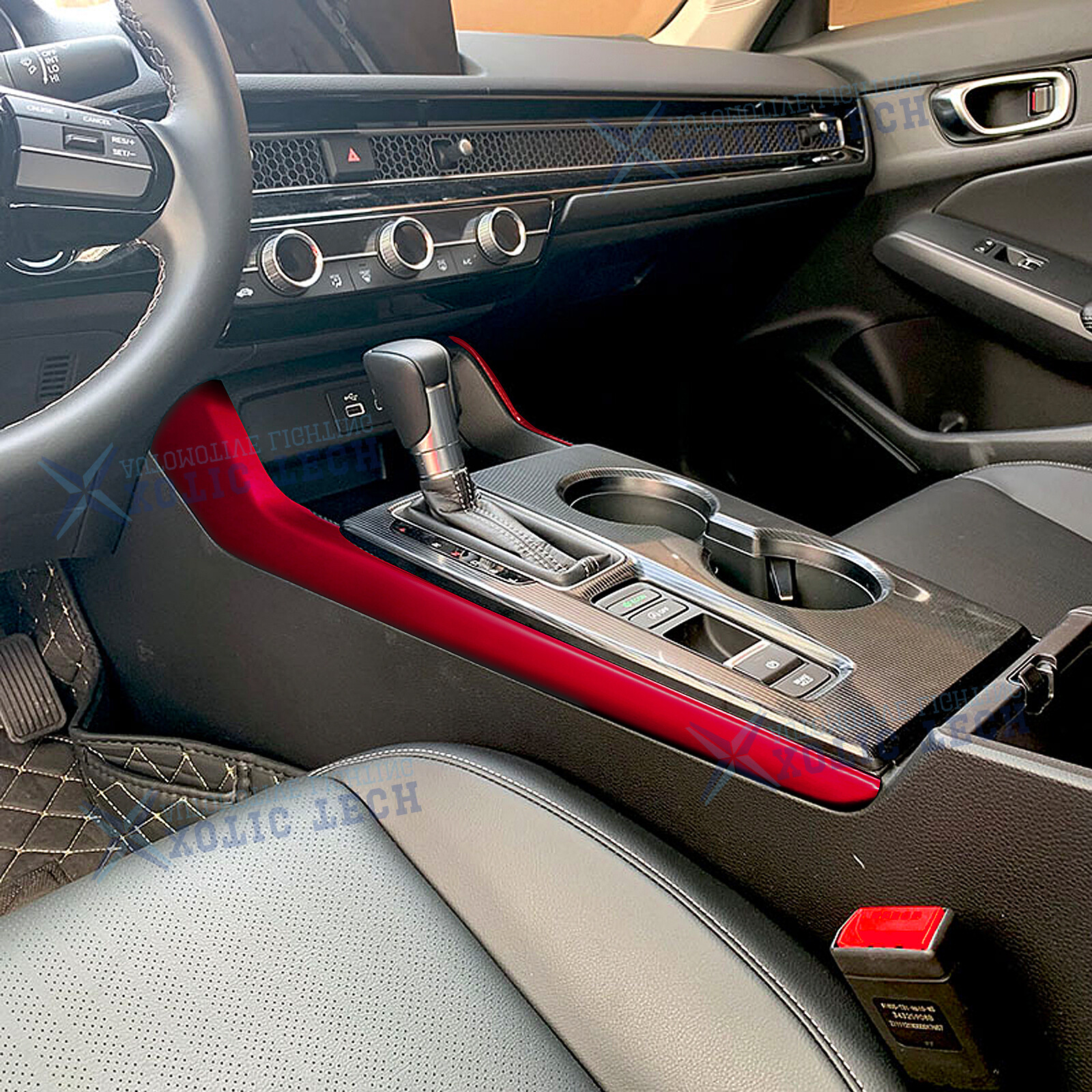 Sporty Red Interior Car Trim Decor Cover Accessories For Honda Civic 11th 2022+