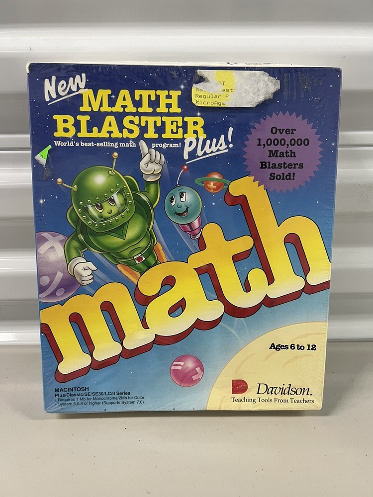 Math Blaster 1991 Software Davidson Math Blaster Software New PC Floppy Disk