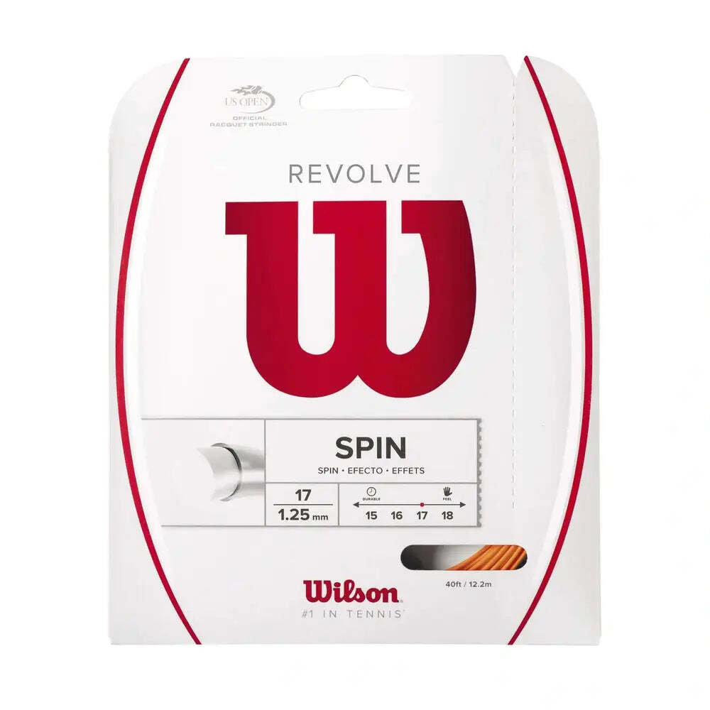 WILSON REVOLVE SPIN 17 Tennis String Black/White/Orange