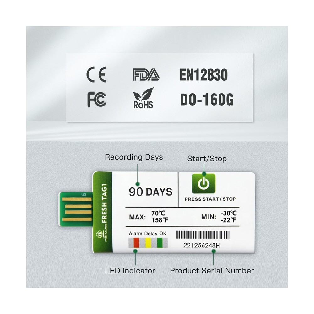 Freshliance 50pack Temperature Data Logger USB Disposable Temperature Recorde...