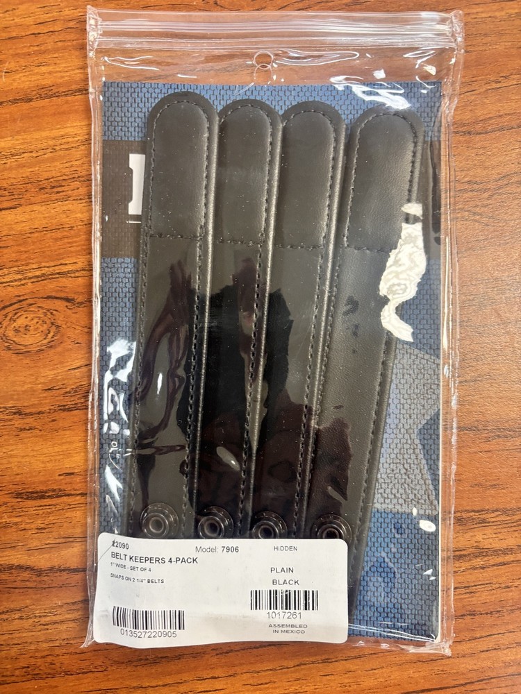 Bianchi Belt Keepers Plain Black 4 Pack-Plain Model 7960
