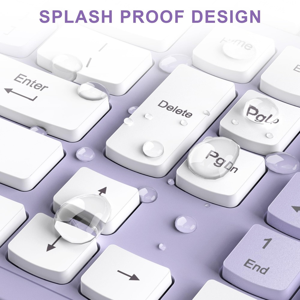 Wireless Keyboard and Mouse Combo, Full-Sized Wireless Keyboard and Adjustabl...