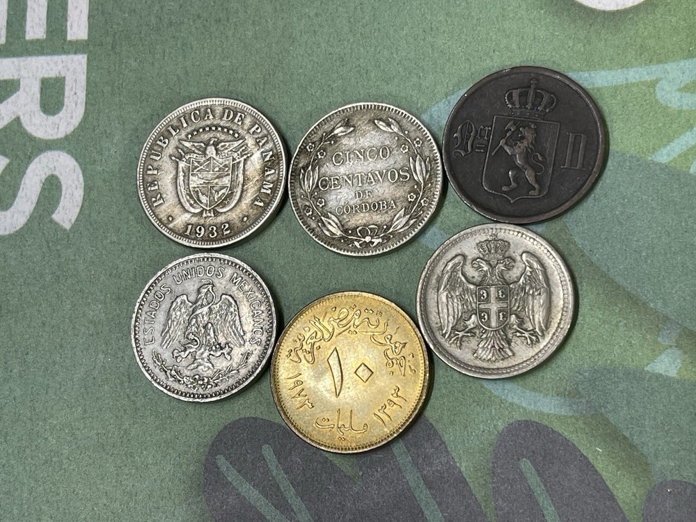 Assorted World Foreign 6 Better Coins Lot Great Condition High Value