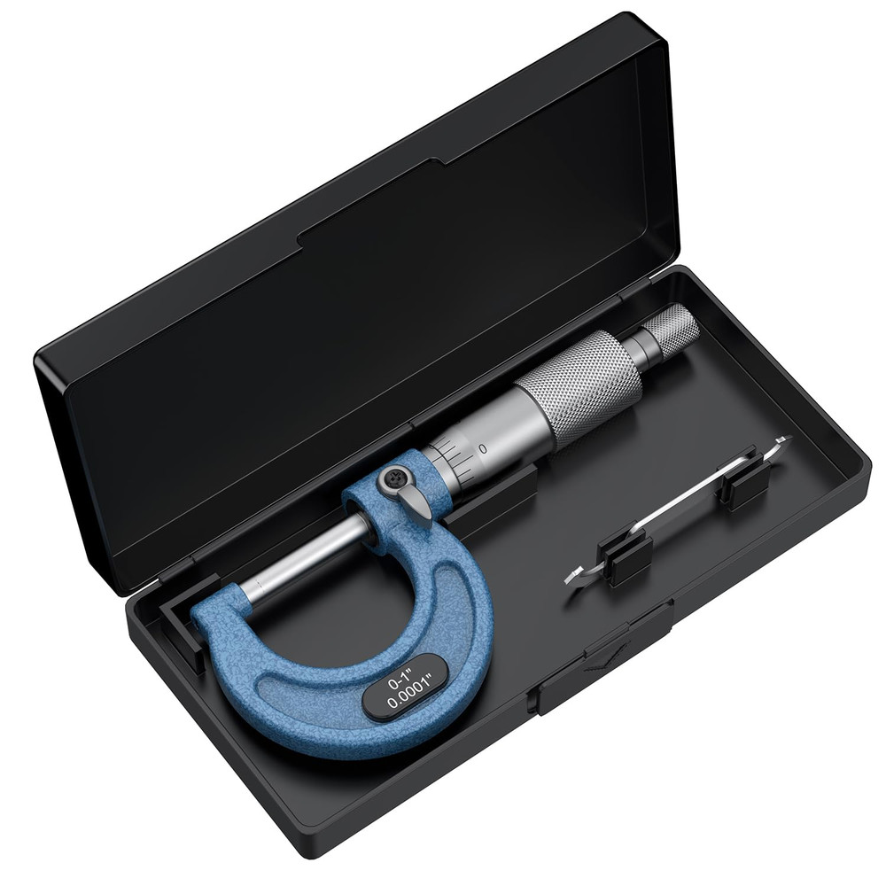 Precision Outside Micrometer Set, 0-1", 0.0001" Graduation with Case