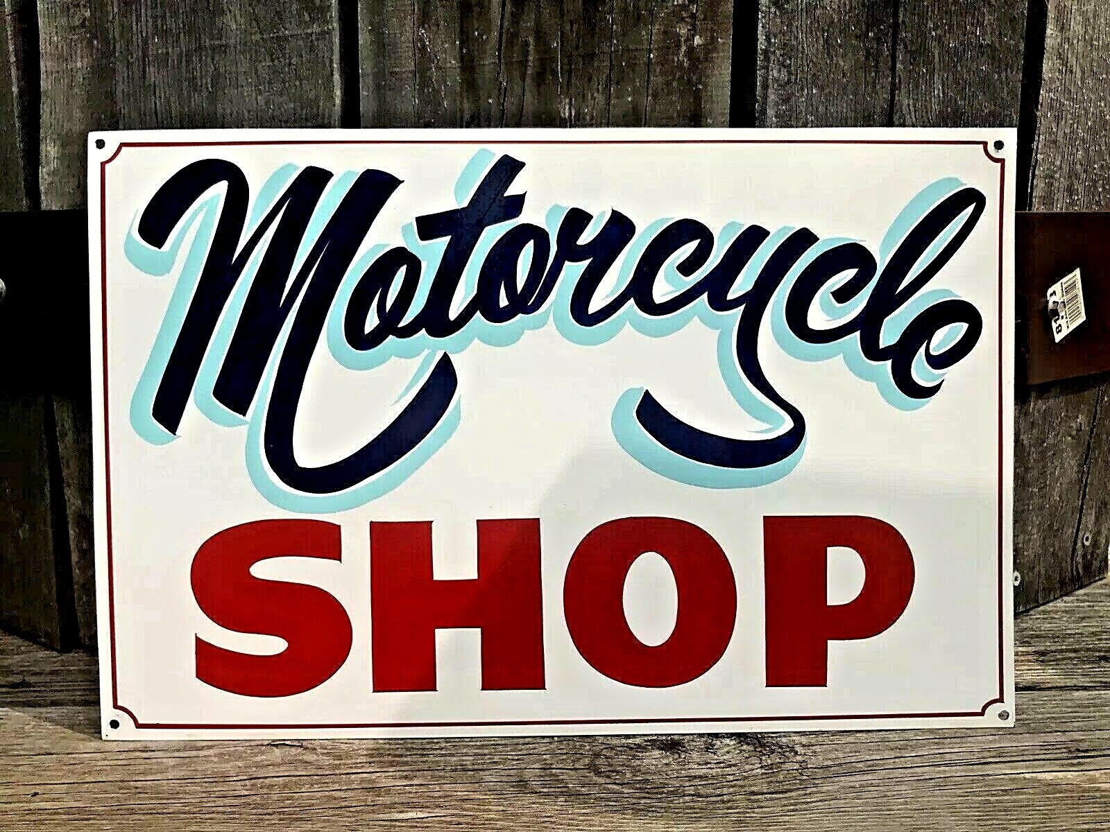 Hand Painted MOTORCYCLE BIKER SHOP Sign STURGIS GARAGE SHOP MAN CAVE Repair Sale