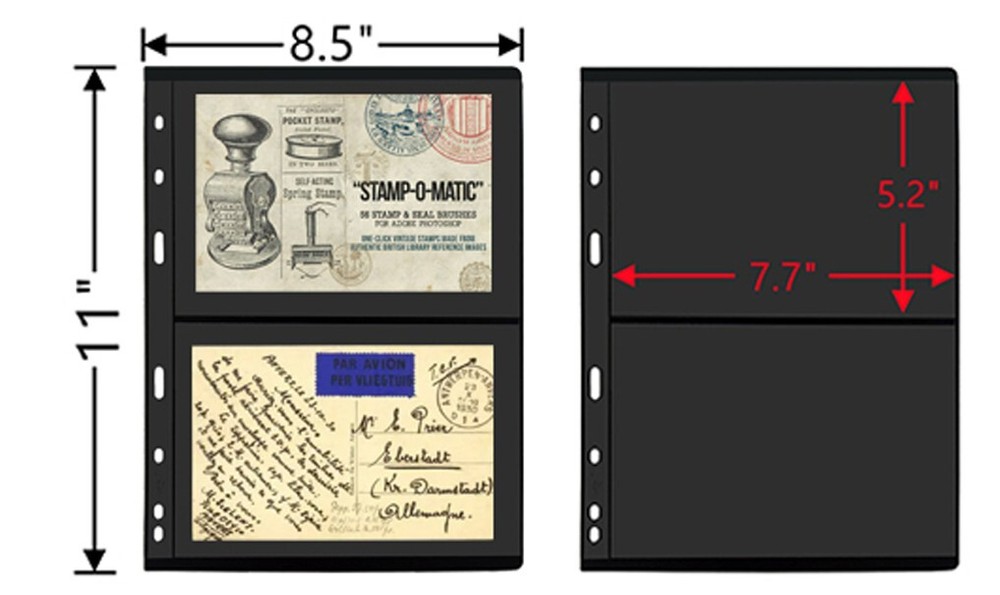 Stamp Pages for Album Binder 10 Sheet 7 Rows Pages for Stamp Collectors