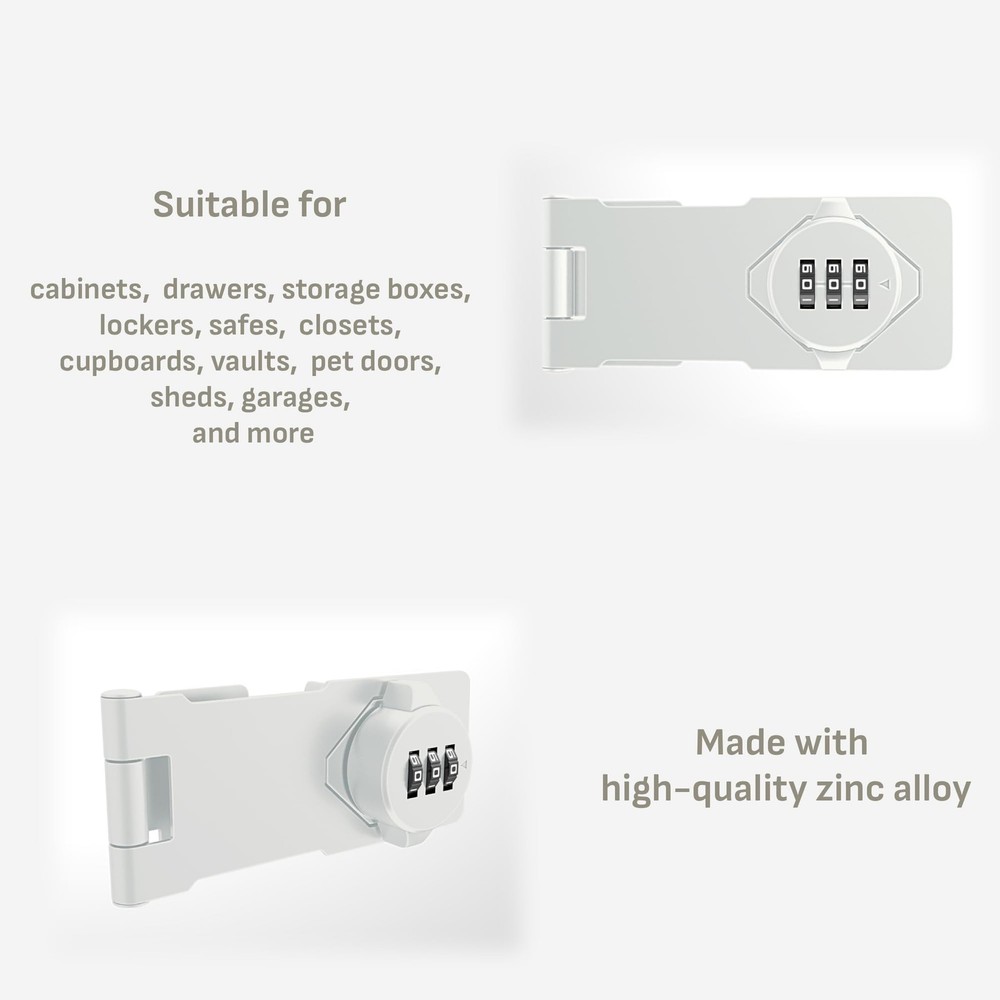 Keyless Combination Lock –3-Digit Combination Lock for Cabinet Doors – Twist ...