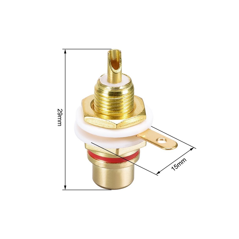 Pack of 4 RCA Female Panel Mount Chassis Socket Jack Connector