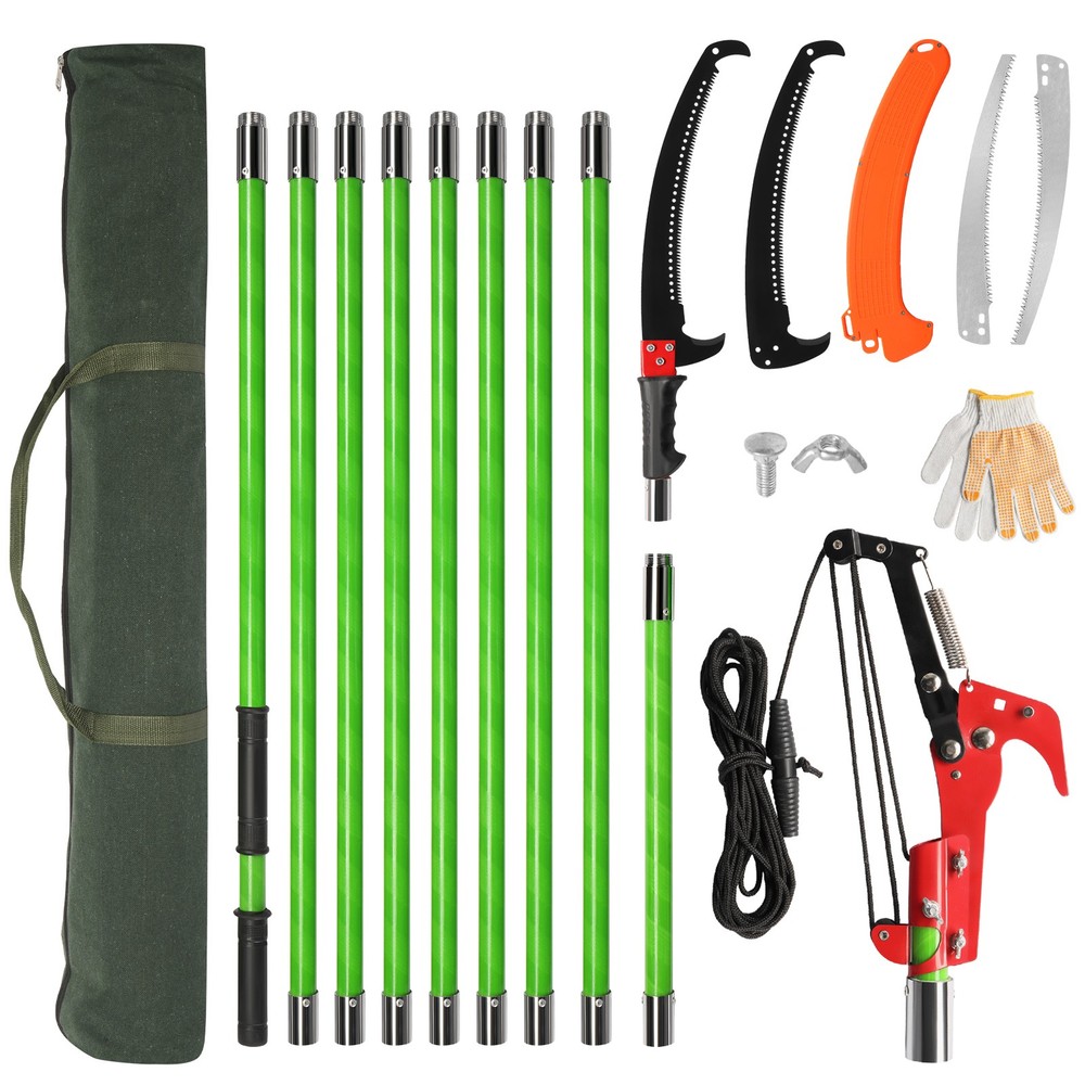 30ft Manual Pole Saw, Lightweight Tree Trimmers Long Handle Pruner Set