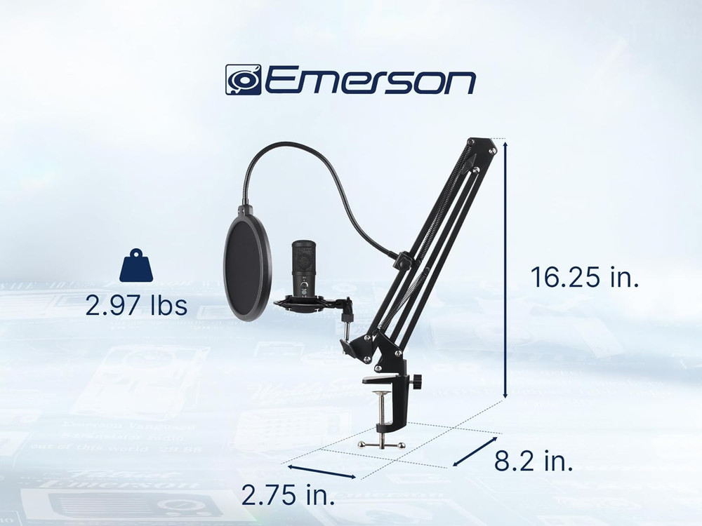 EAM-9051 USB Gaming & Streaming Condenser Microphone with Pop Filter, Shock Moun