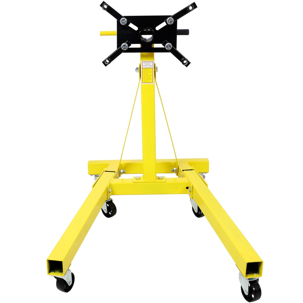 Folding Engine Stand 2000LB Capacity Motor Hoist 360° Adjust Mounting Head Dolly