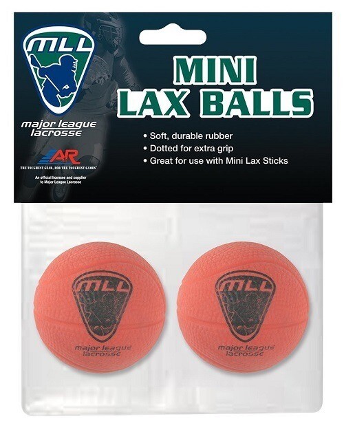 New A&R MLL Major League Lacrosse Pack of 2 Mini Lax Sponge Balls