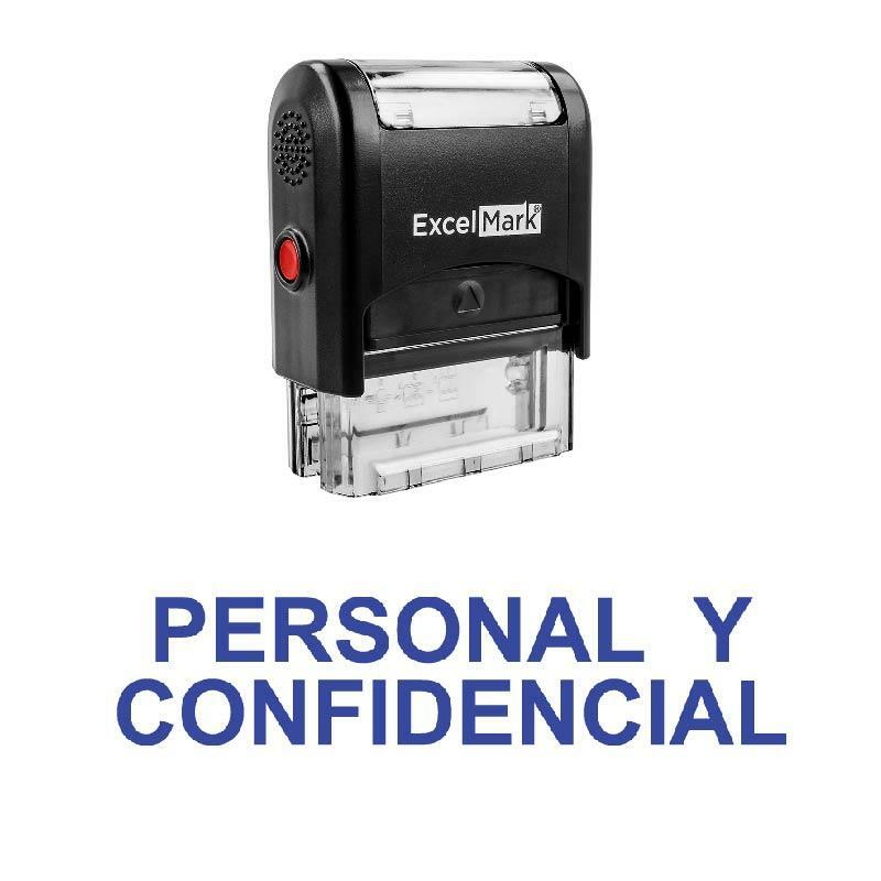 PERSONAL Y CONFIDENCIAL Stamp - Self-Inking / Blue