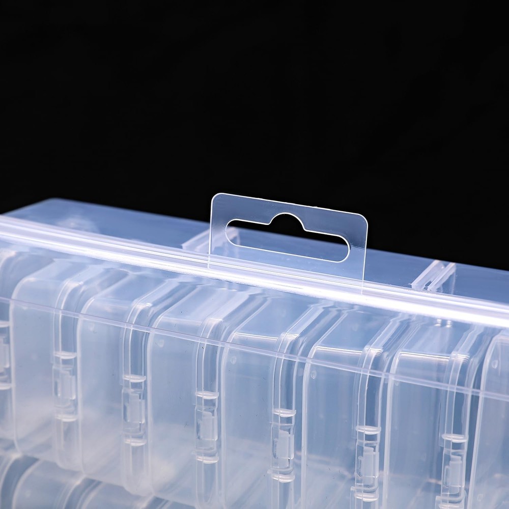 Bead Organizer Box, 46Pcs 45 Compartments Clear Plastic Storage Case with Hin...