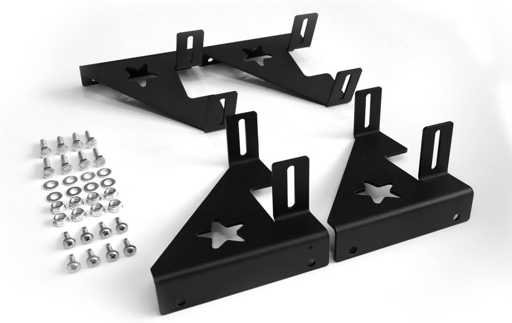 2 Amp Amplifier Rack Audio Rack Systems Stacking Brackets Sound Equipment Black