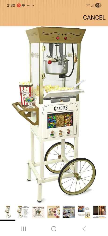 Nostalgia Vintage Popcorn Machine Genuine Replacement Part Main Machine...