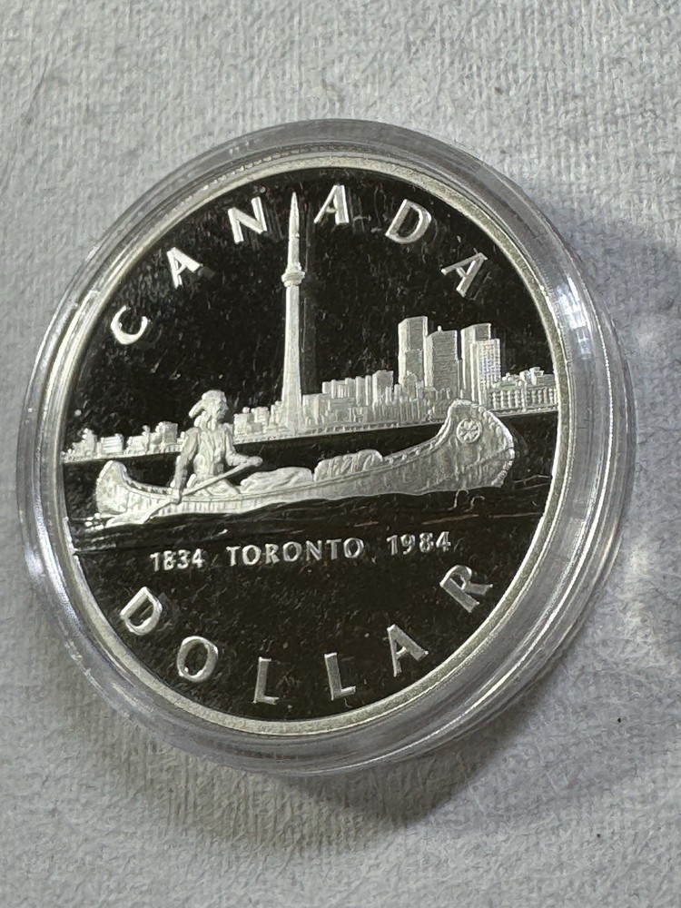 1984 Canada 1 Dollar Silver Proof Coin Toronto