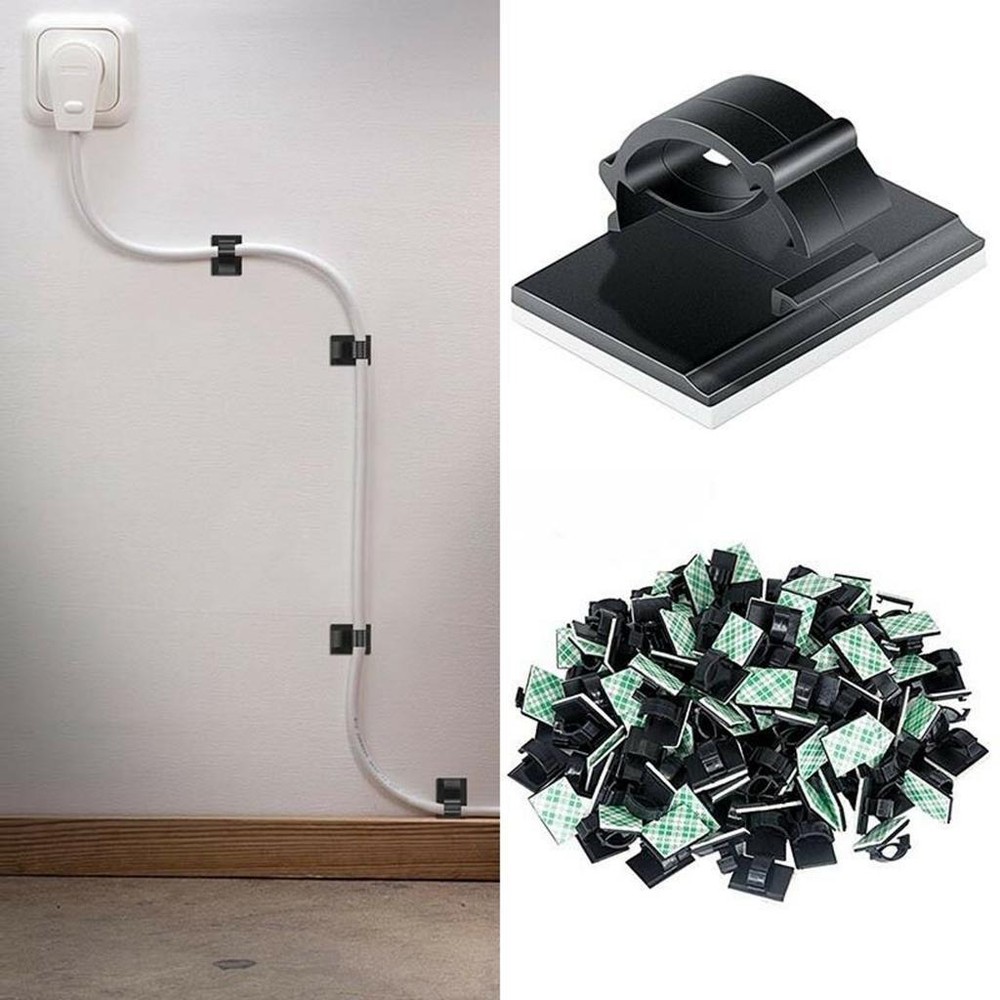 100pcs Wire Clips Cable Holder Clip Cord Organizer Wire