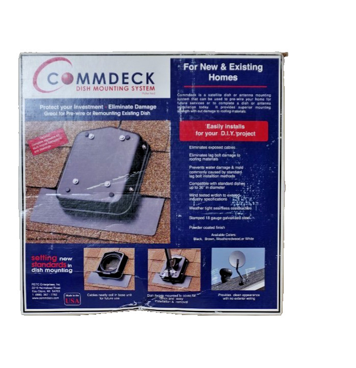 COMMDECK Dish Mounting System Model 0172 Brown for pre-wire/remounting satellite