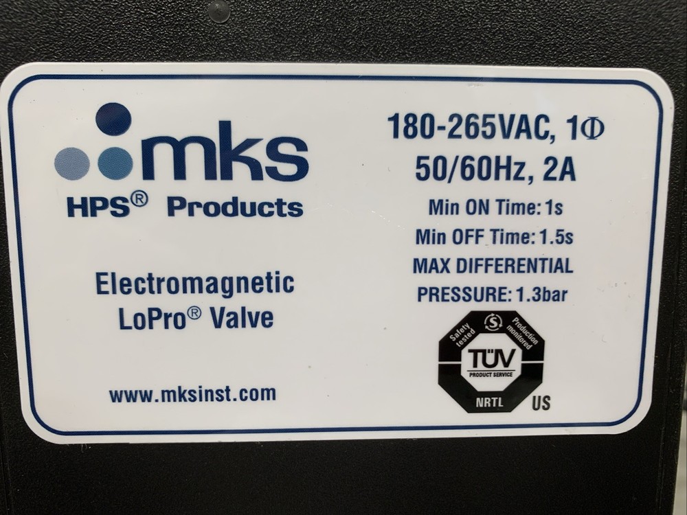 MKS HPS LoPro Electromagnetic Angle Valve 99J0384