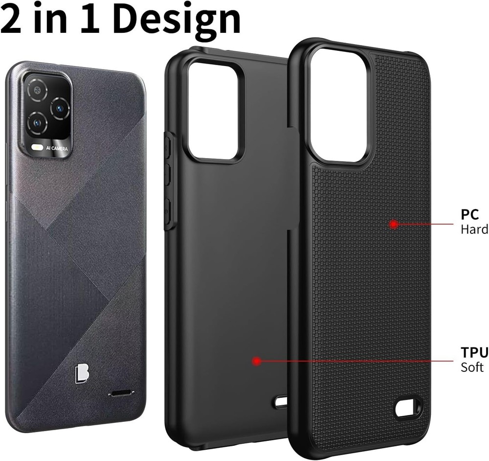 for BLU View 5 Pro Phone Case with Tempered Glass Screen Protector,Dual Layer