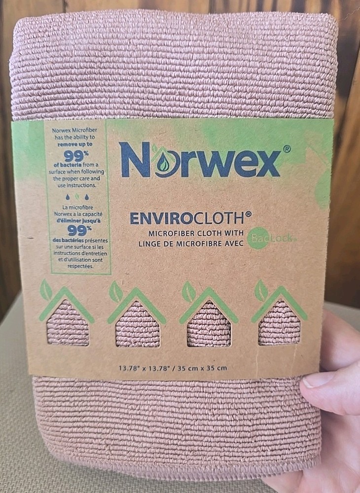 Norwex EnviroCloth New In Package Microfiber Cloth Baclock Technology Pink