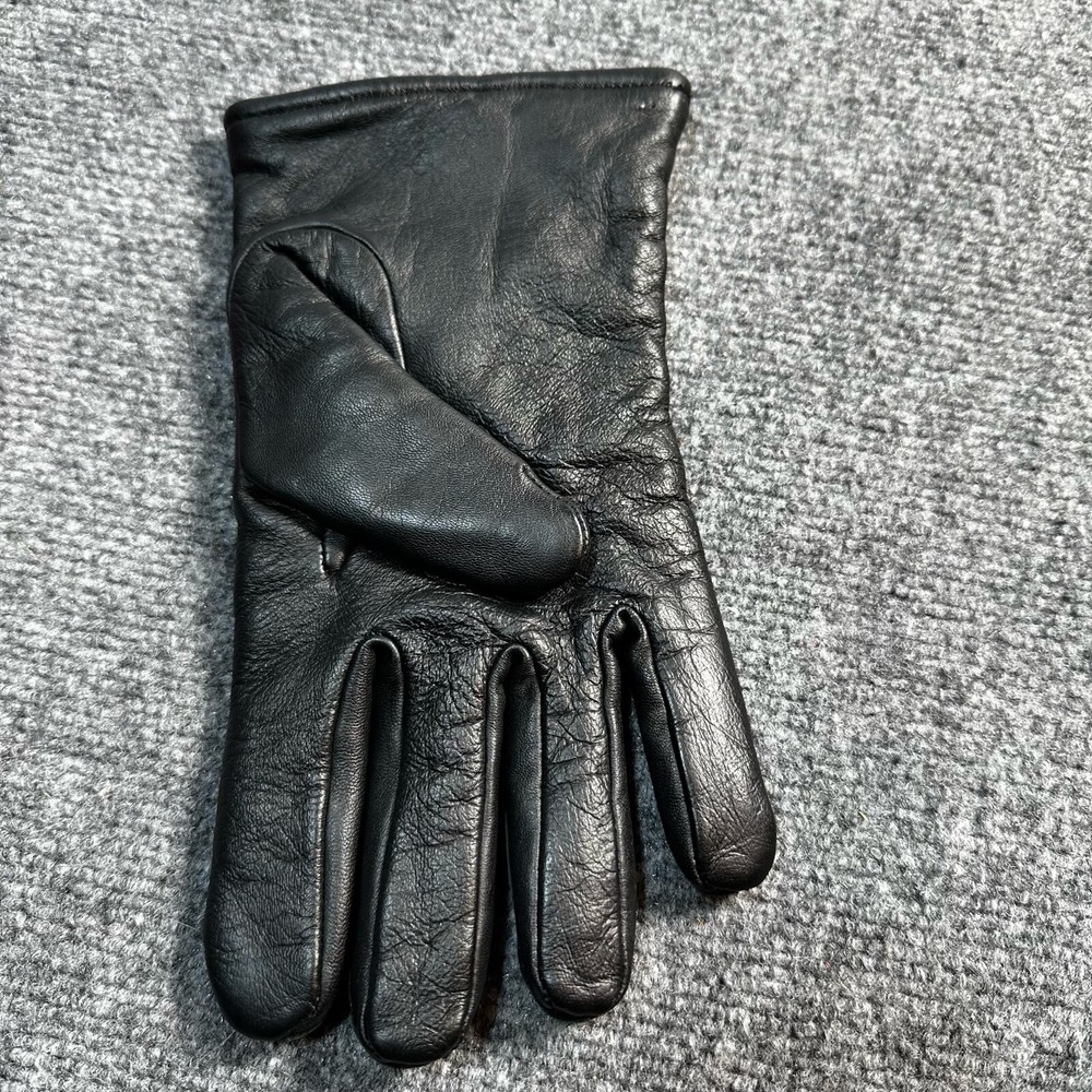 Samco Leather Gloves Mens Black Polyester Wool Blend Lined Cold Weather Mismatch