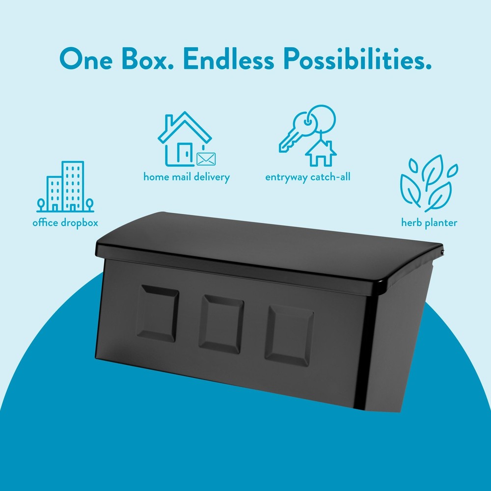 Architectural Mailboxes Wayland™ Wall-Mounted Mailbox for Small, Black