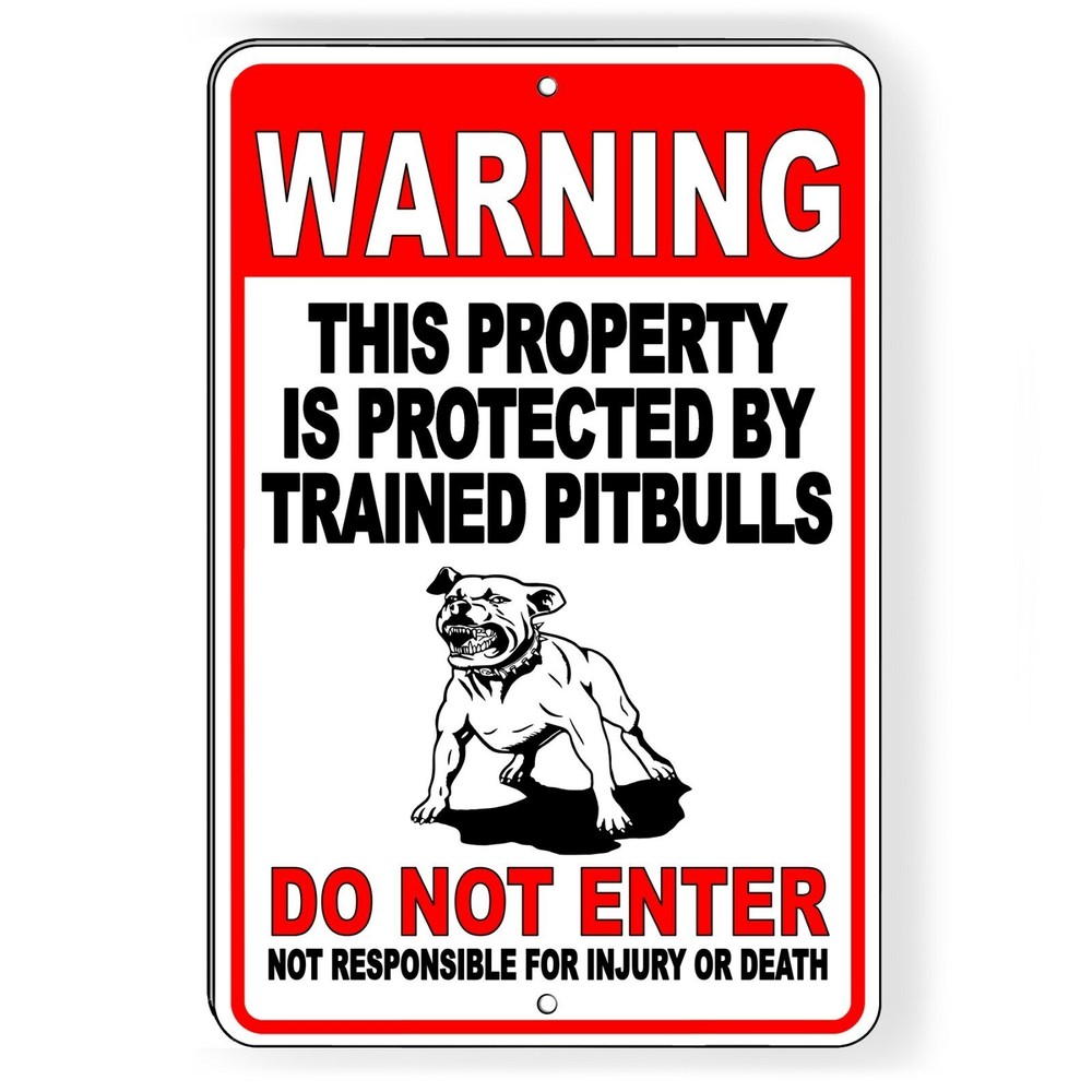 Sign Or Decal Beware Of Dog Will Bite Security Attack Guard Warning Protected
