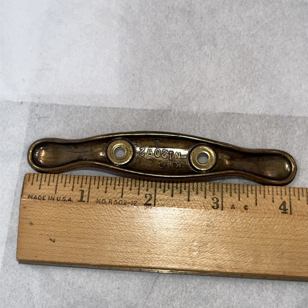 4 Vintage Brass Low Profile Wall Mount 4”Coat & Hat Hook Two-Prong