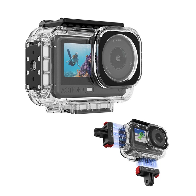 60M/196FT Underwater Waterproof Case For DJI OSMO Action6 Camera Invisible Shell