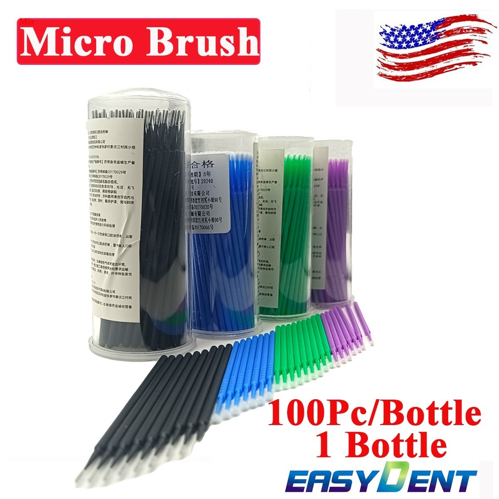 100pc Microbrush Applicator Tips Dental Micro Brush Regular/Fine/Super Fine