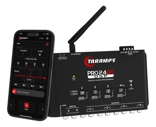 Digital audio processor Taramps Pro 2.4 BT Android Ios Bt Ble 5.4 Wi-fi Wireless