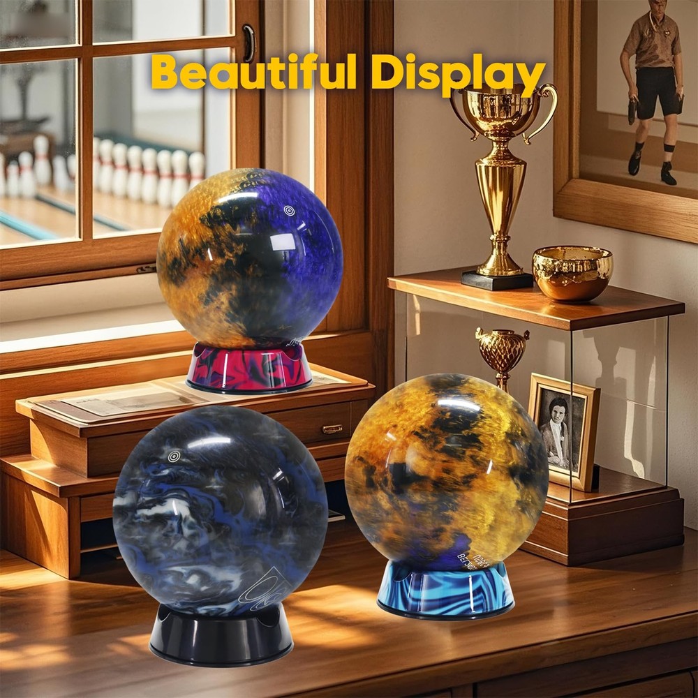 DREAMZA Bowling Ball Spinner - Smooth Rotating Cup Stand Black