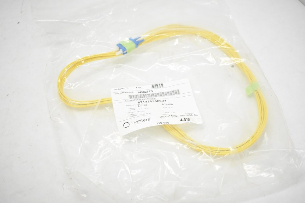 Lightera Fiber Optic Patch Cable SC/APC to SC/APC Singlemode 4m Duplex Yellow