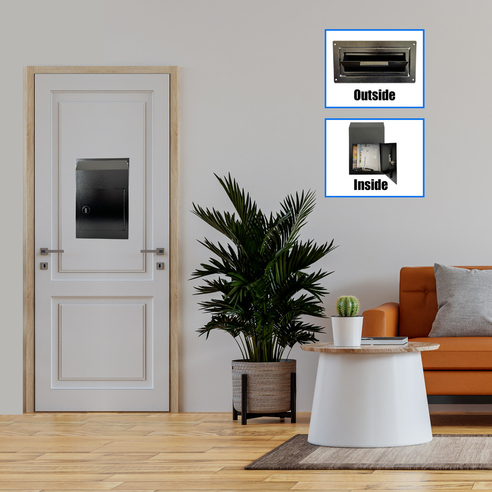 OPEN BOX Locking Door Drop Box with Combination Lock – Mailbox with Rear Access