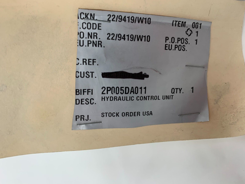 BIFFI 2P005DA011 Hydraulic Control Unit